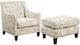 Elements International Erica French Script Chair and Ottoman Set-0