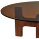 Moe's Home Collection Luke Amber Glass Top Coffee Table with Brown Base-2