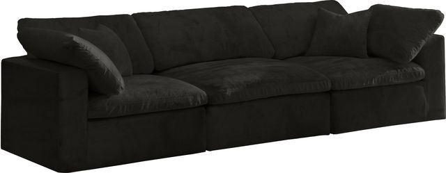 Meridian Furniture Cozy Black Velvet 119" Cloud Modular Sofa-0
