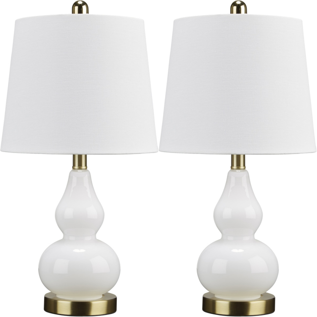 Signature Design by Ashley® Makana 2-Piece White Table Lamp Set-0