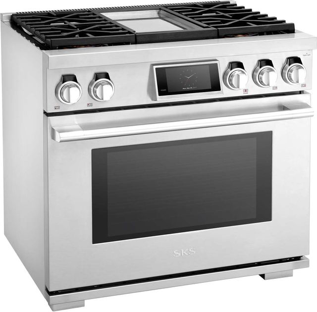 SKS 36" Stainless Steel Pro Style Dual Fuel Range-2