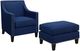 Elements International Erica Blue Chair and Ottoman Set-0