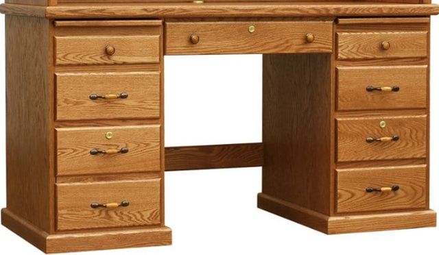 Wolfcraft Furniture Classic Brown 54'' Office Desk with Roll Top-1