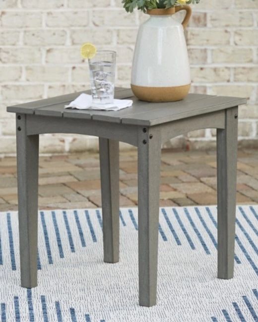 Signature Design by Ashley® Visola Gray Polyethylene Outdoor End Table-3