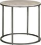 Hammary® Modern Basics Brown Marble Top Round End Table with Gunmetal Base-0
