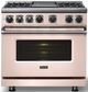 Viking® 7 Series 36" Blush Pro Style Dual Fuel Range with Griddle-2