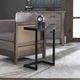 Uttermost® Windell Aged Black End Table with Mirrored Top-1
