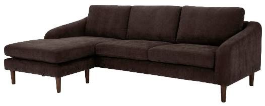 Moe's Home Collection Quinn 2-Piece Dark Brown Sectional Sofa with Reversible Chaise Ottoman-1