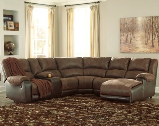 Signature Design by Ashley® Nantahala 6-Piece Coffee Reclining Right-Arm Facing Sectional and Chaise-1