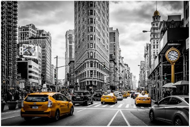 Classy Living Yellow Cab Time Square Wall Art-0