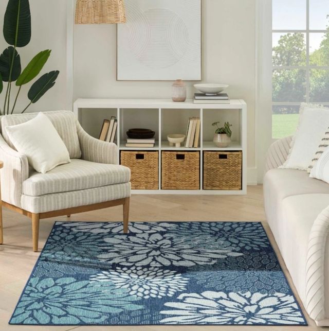 Nourison Home™ Garden Oasis Navy 5'x7' Style 3 Area Rug-1