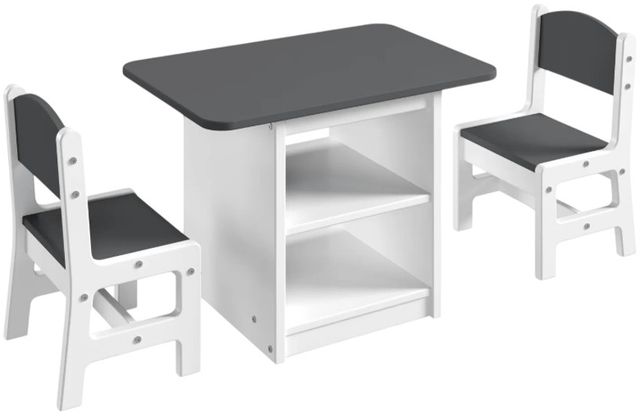 Donco Kids Art & Play 3-Piece Black/White Kids Table Set-0