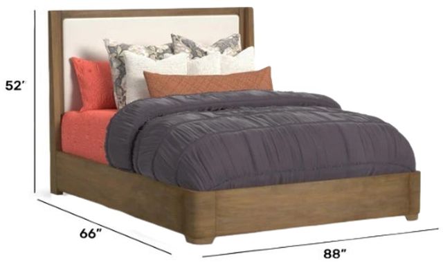 Flexsteel® Normandy Cream/Driftwood Queen Upholstered Panel Bed-3