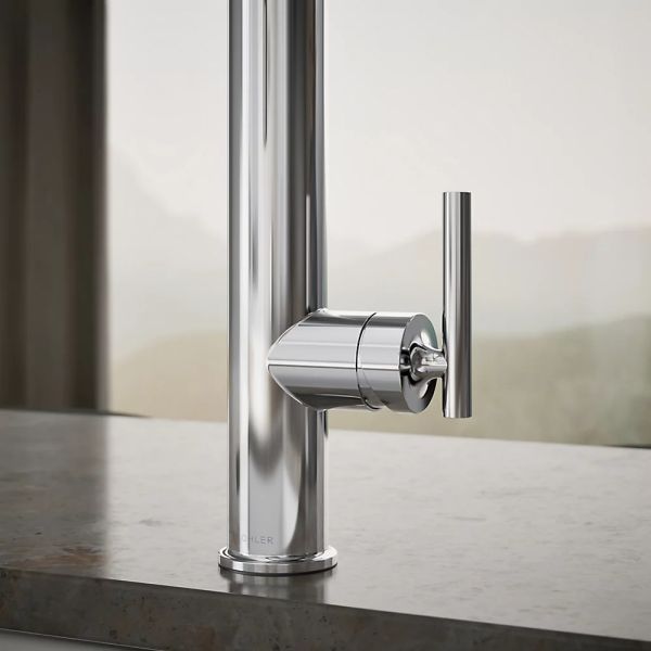 KOHLER® Purist® Polished Chrome Semi-Professional Kitchen Sink Faucet with 3-Function Sprayhead-4