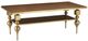 Currey & Company Maeve Walnut Cocktail Table with Brushed Brass Base-0