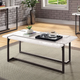 Furniture of America® Izar White Coffee Table with Gun Metal Base -0
