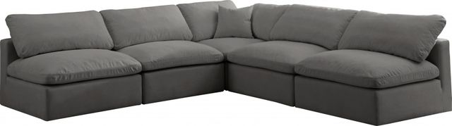 Meridian Furniture Plush Grey Velvet Standard Cloud Modular Sectional-0