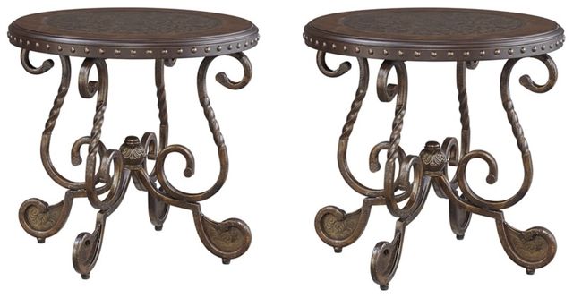 Signature Design by Ashley® Rafferty 2-Piece Dark Brown Living Room Table Set-0