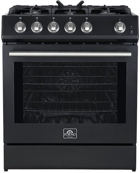 FORNO® Leonardo Espresso 30" Black Pro Style Gas Range-0