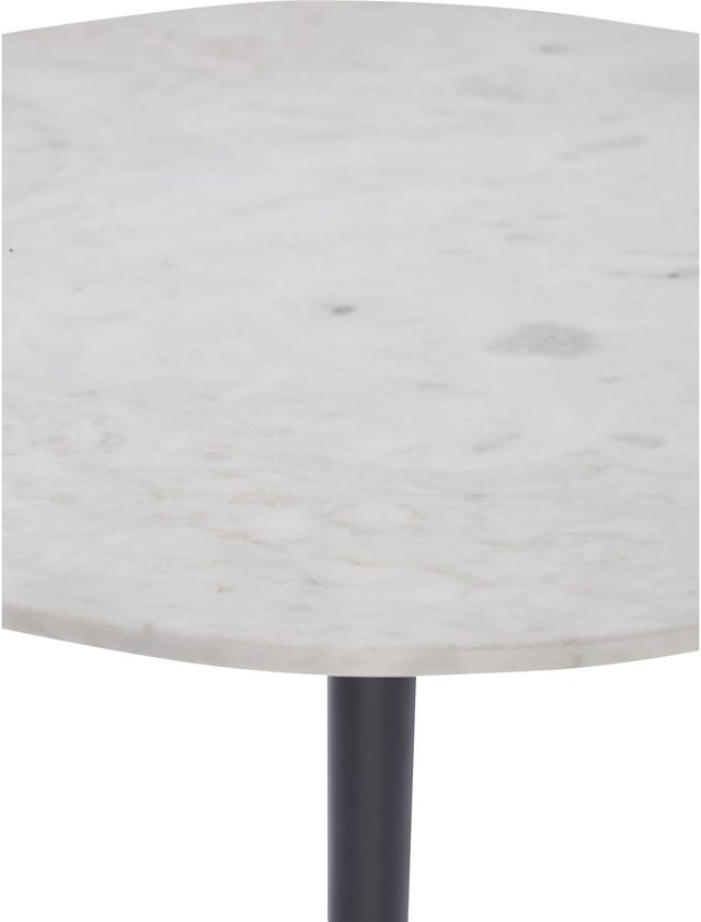 Renwil® Mortain Natural White Marble Table with Black Base -2