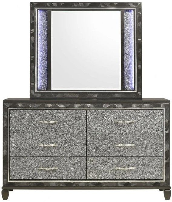New Classic® Home Furnishings Radiance 4-Piece Black Pearl Queen Panel Bedroom Set-3