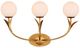 Currey & Company Rossville Frosted White/Gold Triple-Light Wall Sconce-3