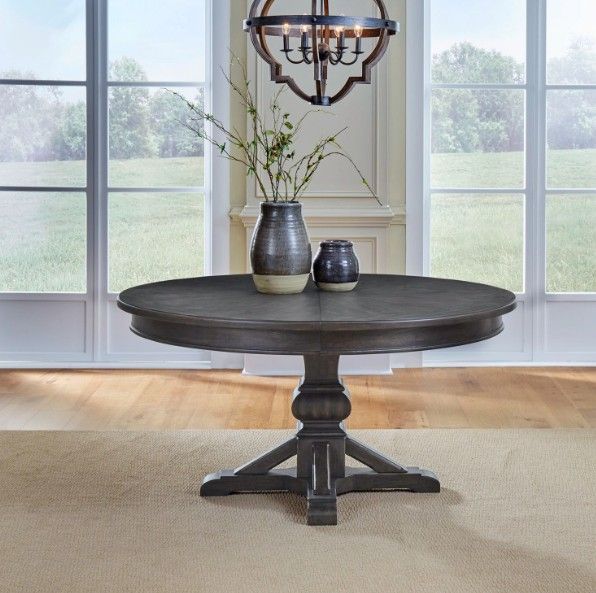 Liberty Furniture Paradise Valley Saddle Brown Pedestal Dining Table-2