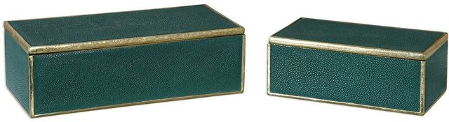 Uttermost® Karis 2-Piece Emerald Green Boxes Set-2