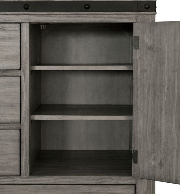 Elements International Wade Gray Wood Chest-2
