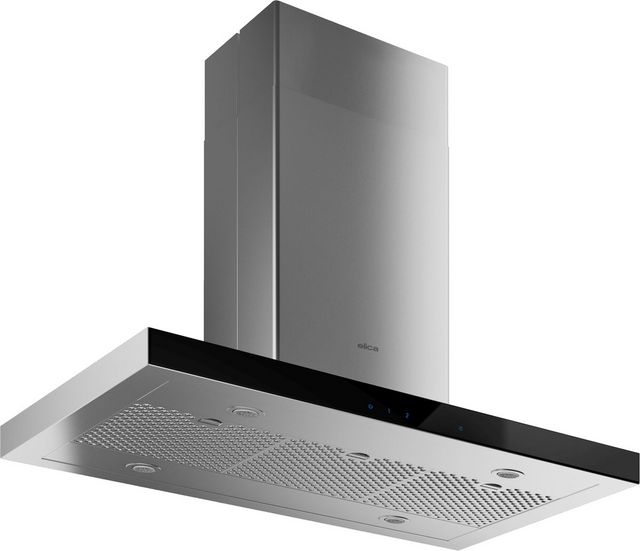 Elica Techne Series Maggiore 42" Stainless Steel Island Range Hood with Black Glass Trim