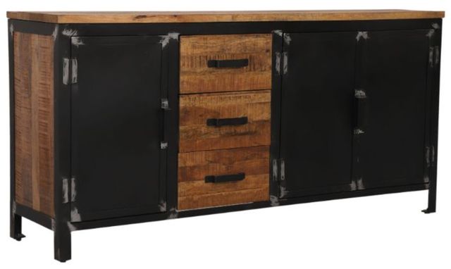 Jaipur Furniture Induse Black/Brown 3-Door Sideboard-0