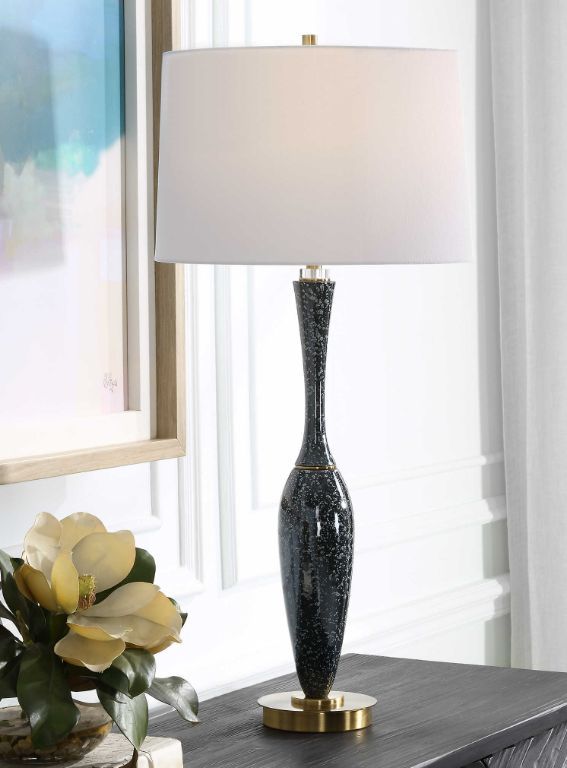 Uttermost® Remy Black Glaze Table Lamp-2