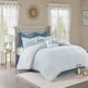 Olliix by Madison Park Blue California King Isla 8 Piece Cotton Printed Reversible Comforter Set-5