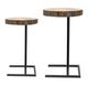A & B Home 2-Piece Natural Side Table Set with Black Metal Base -2