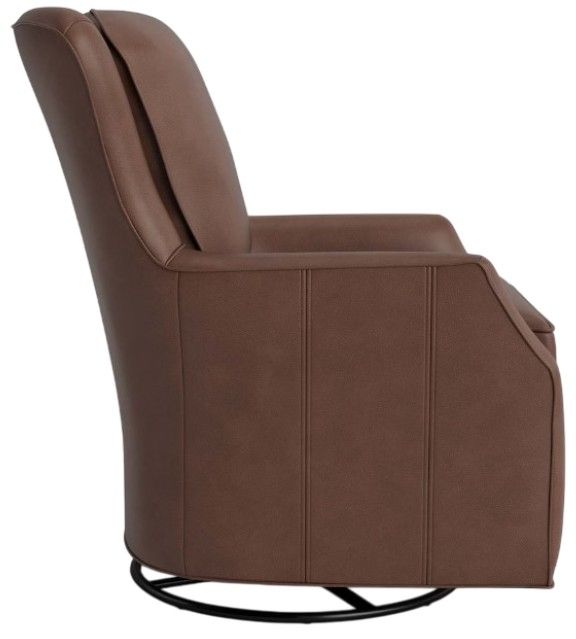 Bassett® Furniture Customizable Kent Leather Swivel Chair-2