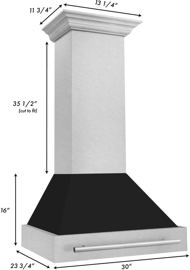 ZLINE 30" Black Matte Wall Mounted Range Hood-3