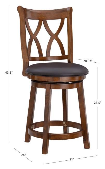 Powell® Carmen Black/Rustic Oak Counter Stool-2