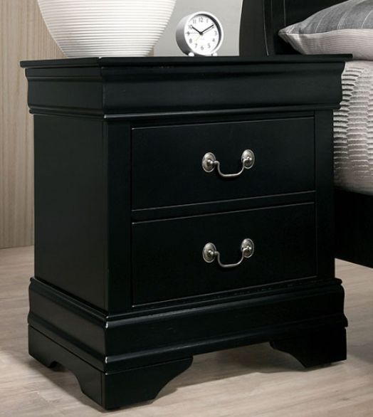 Furniture of America® Louis Philippe 4-Piece Black Queen Bedroom Set-2