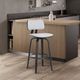 Armen Living Pico Black/Light Gray Swivel Counter Stool-1