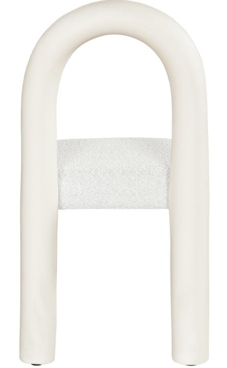 Meridian Furniture Amari Cream Boucle/Vegan Leather Upholstered Dining Side Chair-3