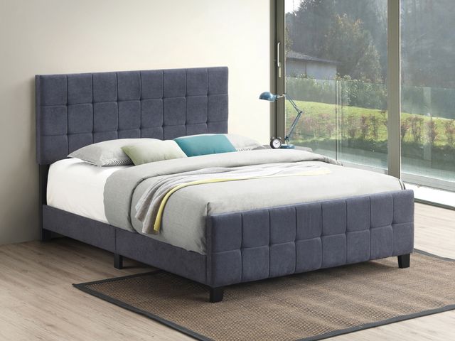 Coaster® Fairfield Dark Grey Queen Upholstered Panel Bed-1