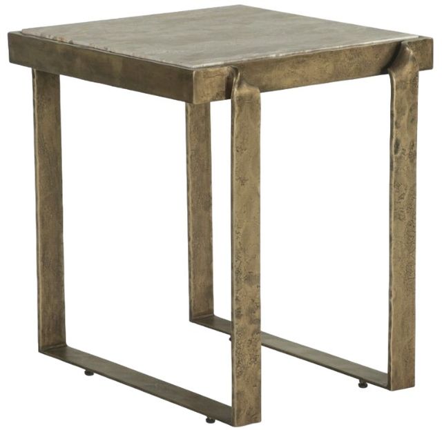 Home Trends & Design Argos Beige Side Table with Antique Brass Base-0