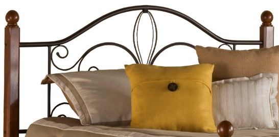 HH2 Home Milwaukee Cherry/Textured Black Full Metal Bed without Frame-1