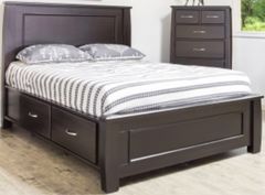 Mako Wood Furniture Tofino Black King Storage Panel Bed
