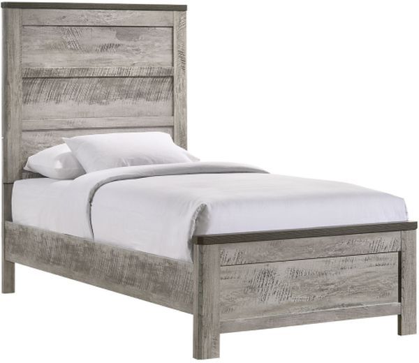 Elements International Millers Cove 4-Piece Gray Twin Panel Bedroom Set-2