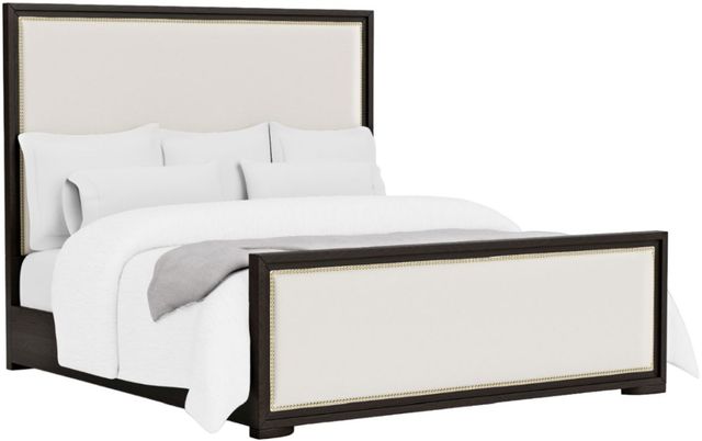 Riverside Furniture Lydia Dark Cabernet/White Queen Upholstered Panel Bed-0