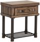 Michael Amini® Crossings Reclaimed Barn Side Table with Gunmetal Black Base-0