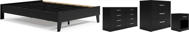 Signature Design by Ashley® Finch 4-Piece Black Full Platform Bed Set-0