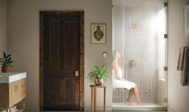 Delta SteamScape™ Classic System Lumicoat® Champagne Bronze Round Steam Package-1