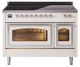 Ilve® Nostalgie II Noblesse 48'' Anique White Pro Style Induction Range with Chrome Trim-0